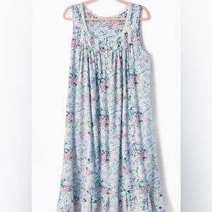 Eileen West Floral Cotton Nightgown Cottagecore Lace Prairie Dress M